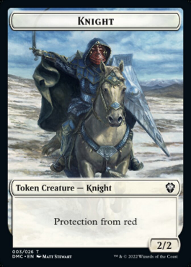 Zombie Knight // Knight Double-Sided Token [Dominaria United Commander Tokens] | Exor Games Truro