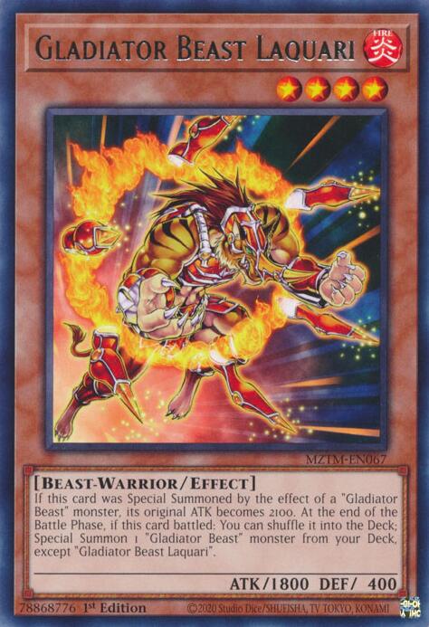 Gladiator Beast Laquari [MZTM-EN067] Rare | Exor Games Truro