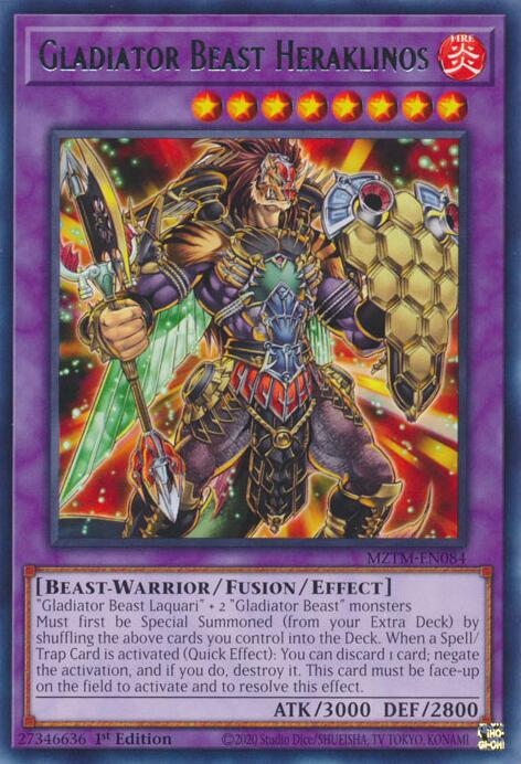 Gladiator Beast Heraklinos [MZTM-EN084] Rare | Exor Games Truro