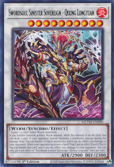 Swordsoul Sinister Sovereign - Qixing Longyuan [MZTM-EN090] Rare | Exor Games Truro
