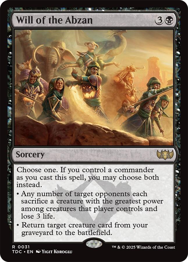 Will of the Abzan [Tarkir: Dragonstorm Commander] | Exor Games Truro