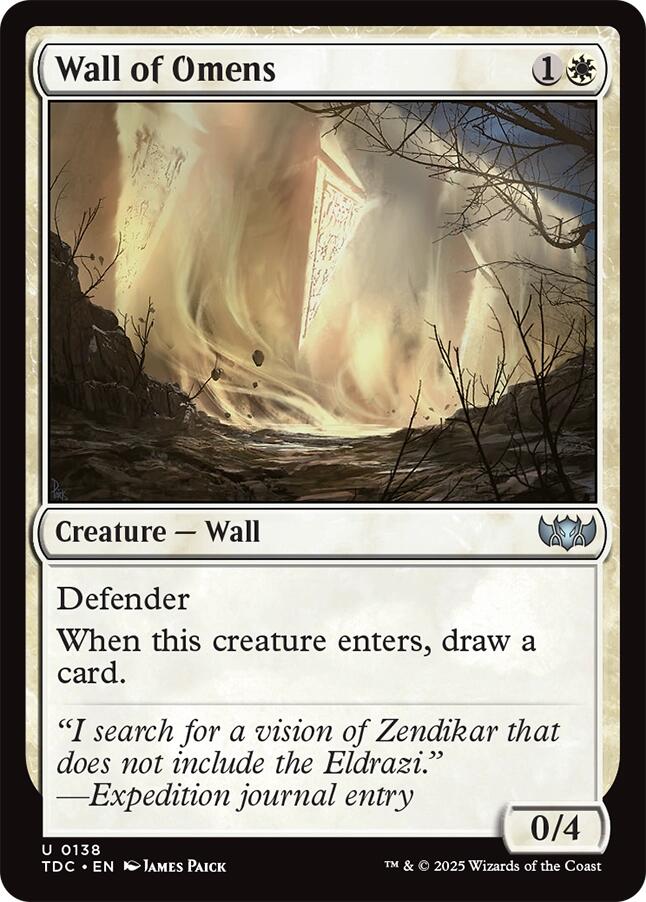 Wall of Omens [Tarkir: Dragonstorm Commander] | Exor Games Truro