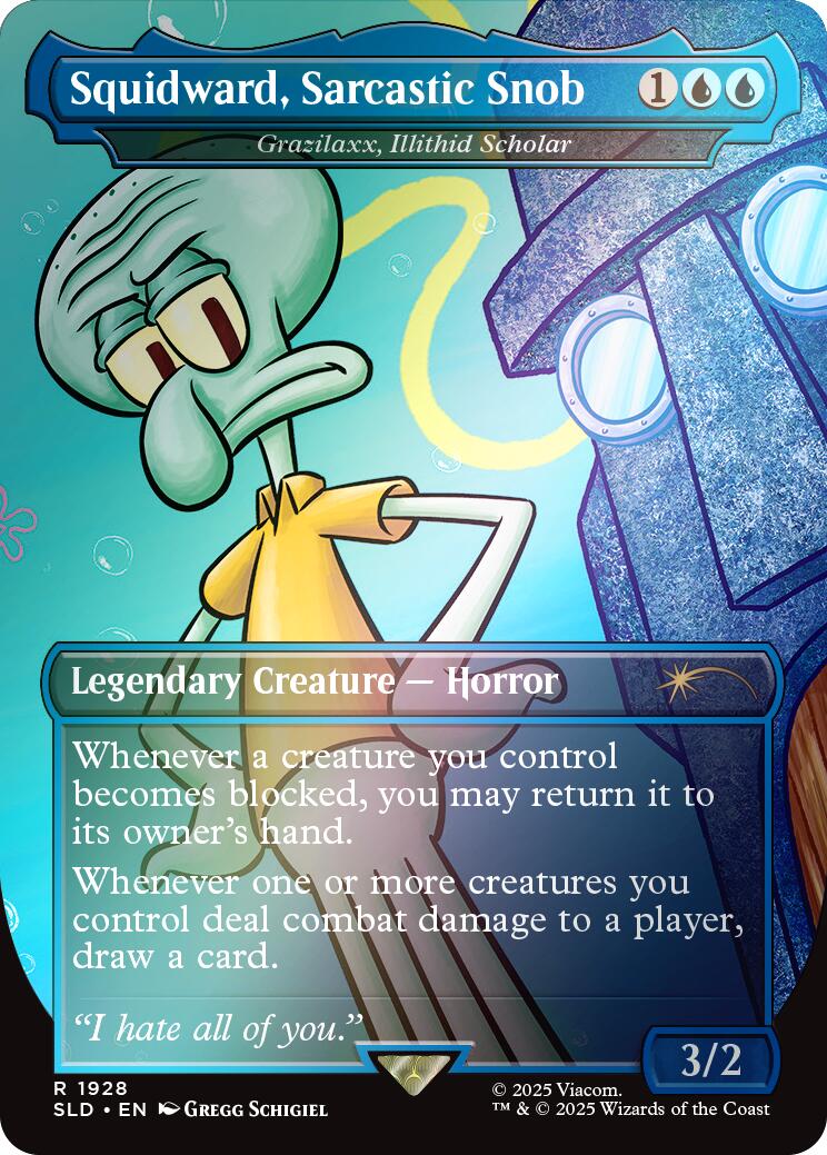Squidward, Sarcastic Snob - Grazilaxx, Illithid Scholar (Rainbow Foil) [Secret Lair Drop Series] | Exor Games Truro