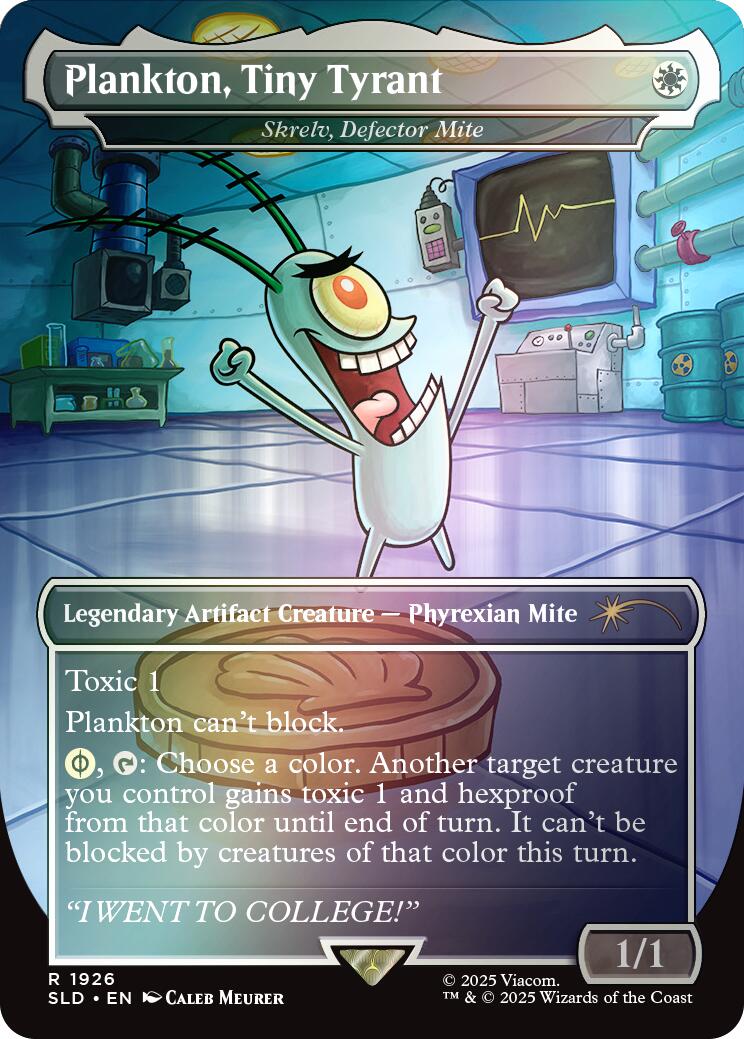 Plankton, Tiny Tyrant - Shrelv, Defector Mite (Rainbow Foil) [Secret Lair Drop Series] | Exor Games Truro