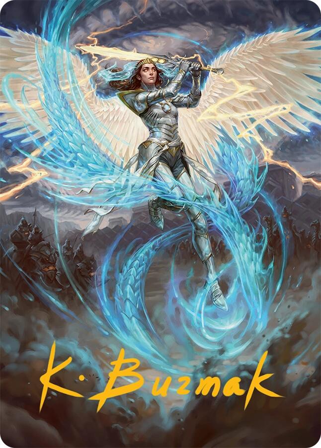 Elspeth, Storm Slayer Art Card (49/54) (Gold-Stamped Signature) [Tarkir: Dragonstorm Art Series] | Exor Games Truro