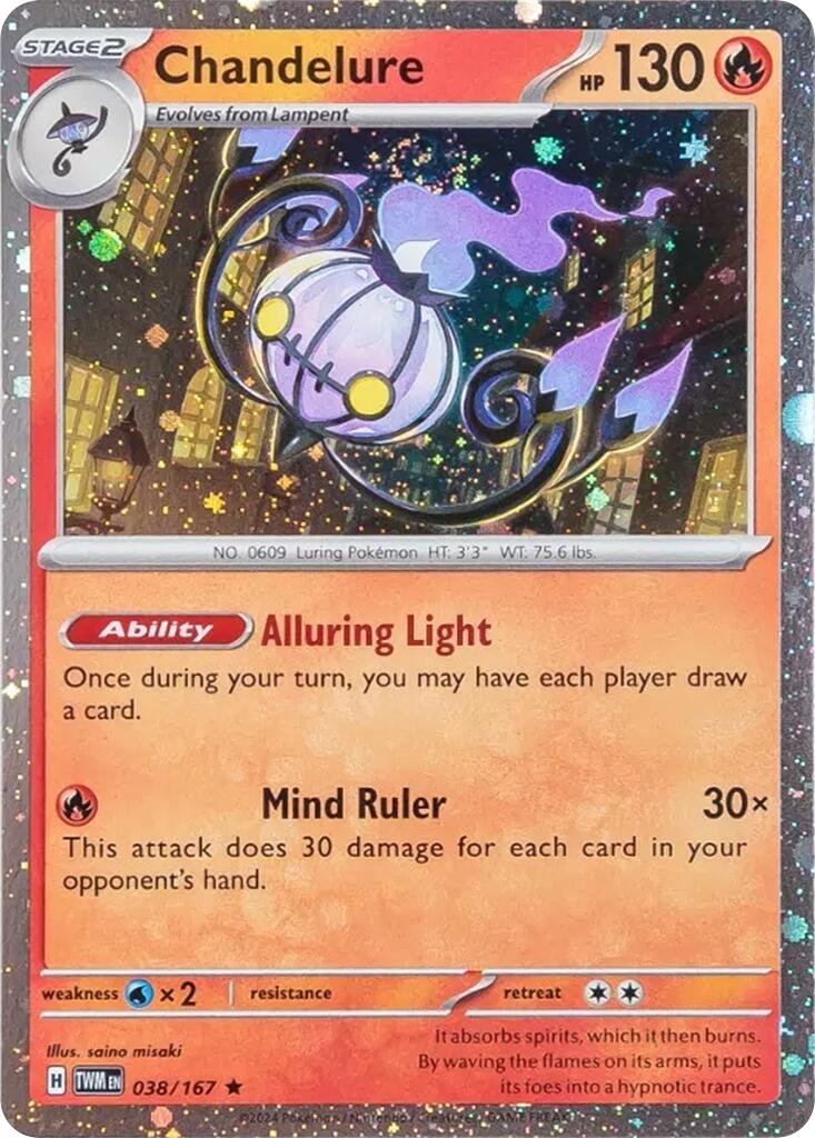 Chandelure (038/167) (Cosmos Holo) [Scarlet & Violet: Twilight Masquerade] | Exor Games Truro