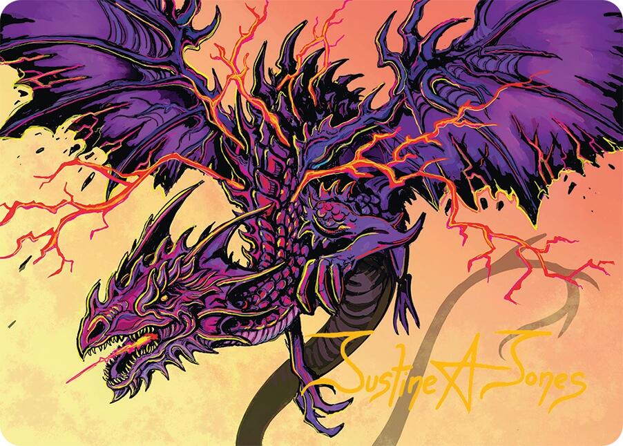 Stormshriek Feral Art Card (35/54) (Gold-Stamped Signature) [Tarkir: Dragonstorm Art Series] | Exor Games Truro