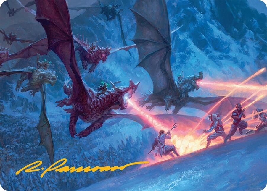 Dragonback Assault Art Card (22/54) (Gold-Stamped Signature) [Tarkir: Dragonstorm Art Series] | Exor Games Truro