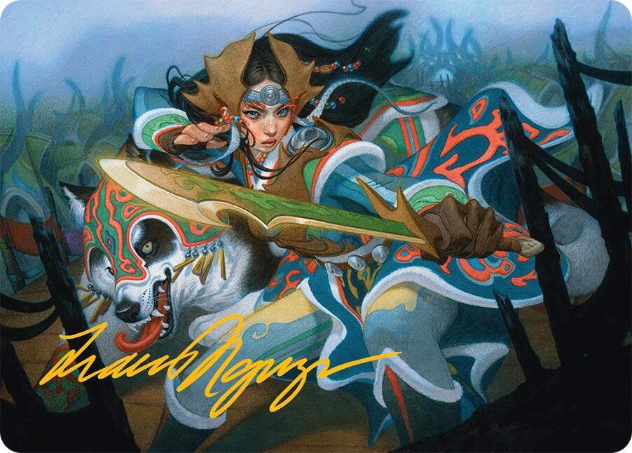 Eshki Dragonclaw Art Card (23/54) (Gold-Stamped Signature) [Tarkir: Dragonstorm Art Series] | Exor Games Truro
