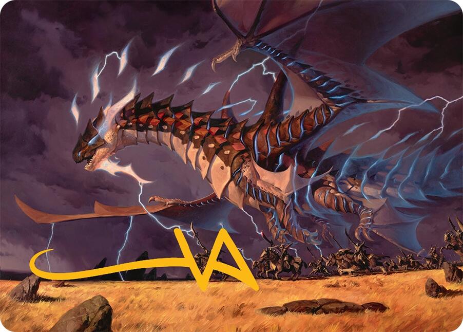 Neriv, Heart of the Storm Art Card (25/54) (Gold-Stamped Signature) [Tarkir: Dragonstorm Art Series] | Exor Games Truro