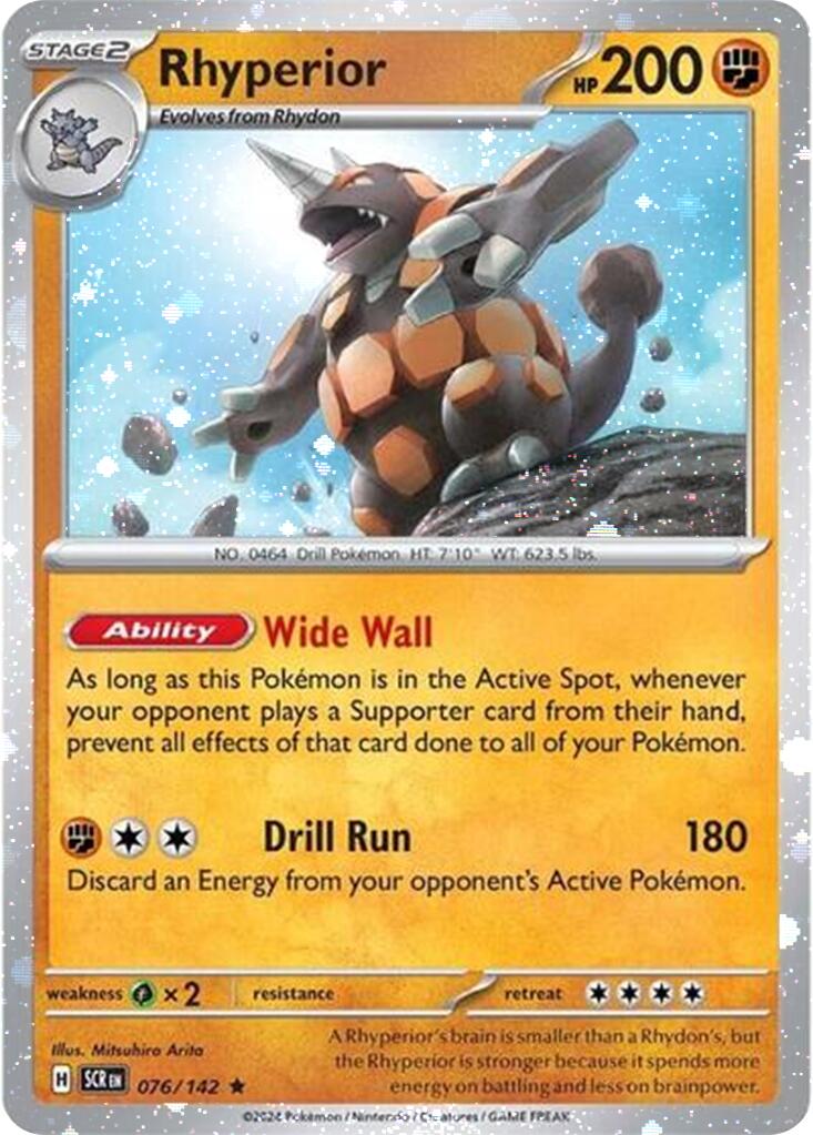 Rhyperior (076/142) (Cosmos Holo) [Scarlet & Violet: Stellar Crown] | Exor Games Truro