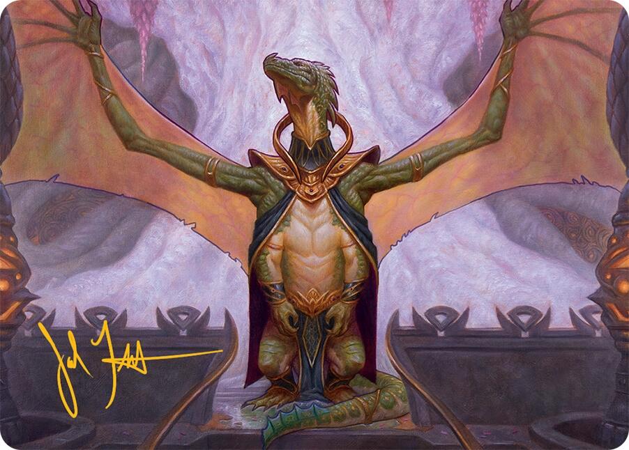 Kheru Goldkeeper Art Card (36/54) (Gold-Stamped Signature) [Tarkir: Dragonstorm Art Series] | Exor Games Truro