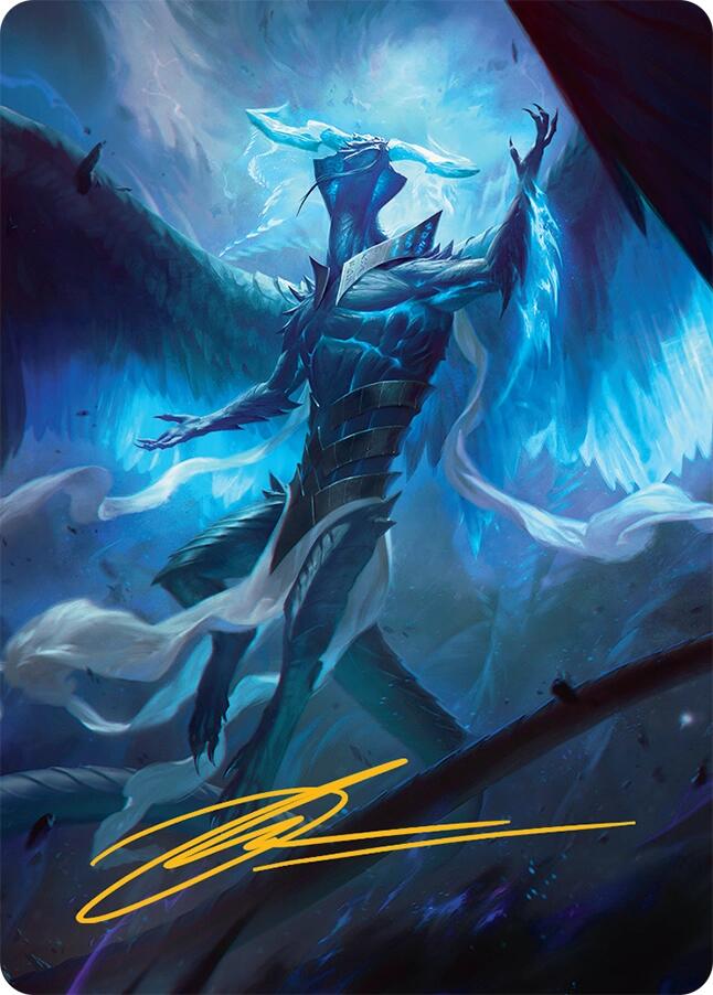 Ugin, Eye of the Storms Art Card (1/54) (Gold-Stamped Signature) [Tarkir: Dragonstorm Art Series] | Exor Games Truro