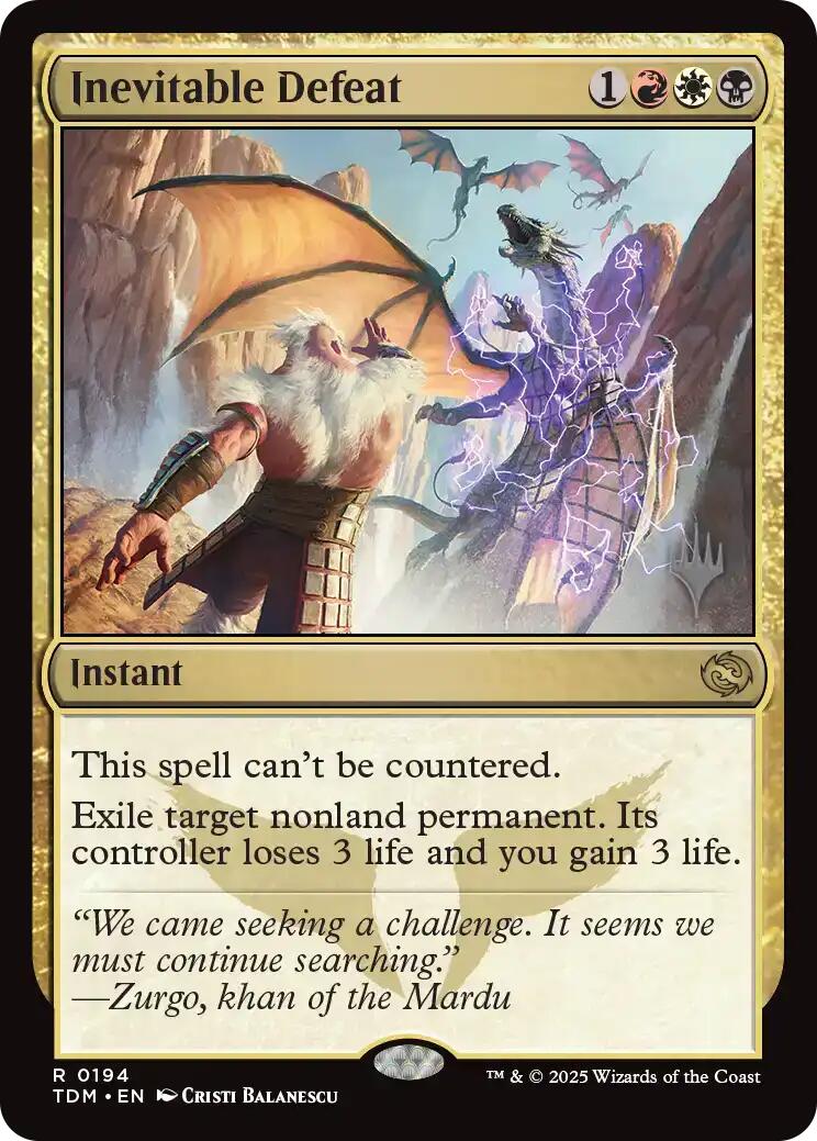 Inevitable Defeat [Tarkir: Dragonstorm Promos] | Exor Games Truro