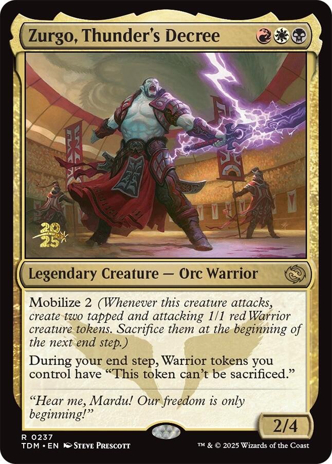 Zurgo, Thunder's Decree [Tarkir: Dragonstorm Prerelease Promos] | Exor Games Truro