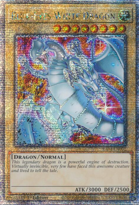 Blue-Eyes White Dragon (New Art) [RA04-EN002] Quarter Century Secret Rare | Exor Games Truro