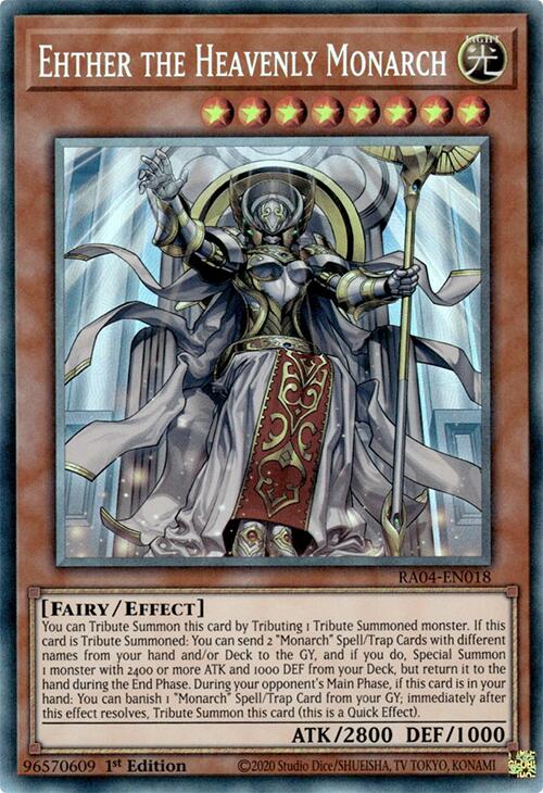 Ehther the Heavenly Monarch [RA04-EN018] Prismatic Collector's Rare | Exor Games Truro