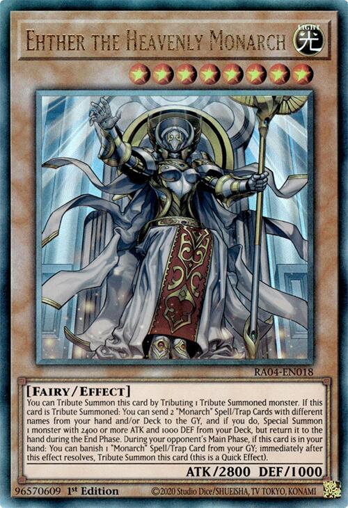 Ehther the Heavenly Monarch [RA04-EN018] Prismatic Ultimate Rare | Exor Games Truro