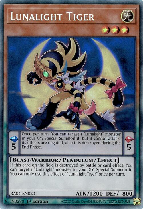 Lunalight Tiger [RA04-EN020] Prismatic Collector's Rare | Exor Games Truro
