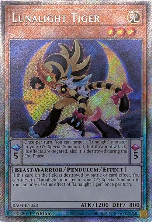 Lunalight Tiger [RA04-EN020] Platinum Secret Rare | Exor Games Truro