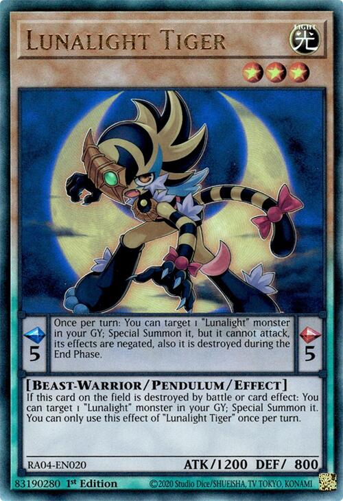 Lunalight Tiger [RA04-EN020] Prismatic Ultimate Rare | Exor Games Truro