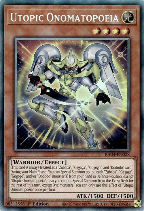Utopic Onomatopoeia [RA04-EN028] Prismatic Collector's Rare | Exor Games Truro
