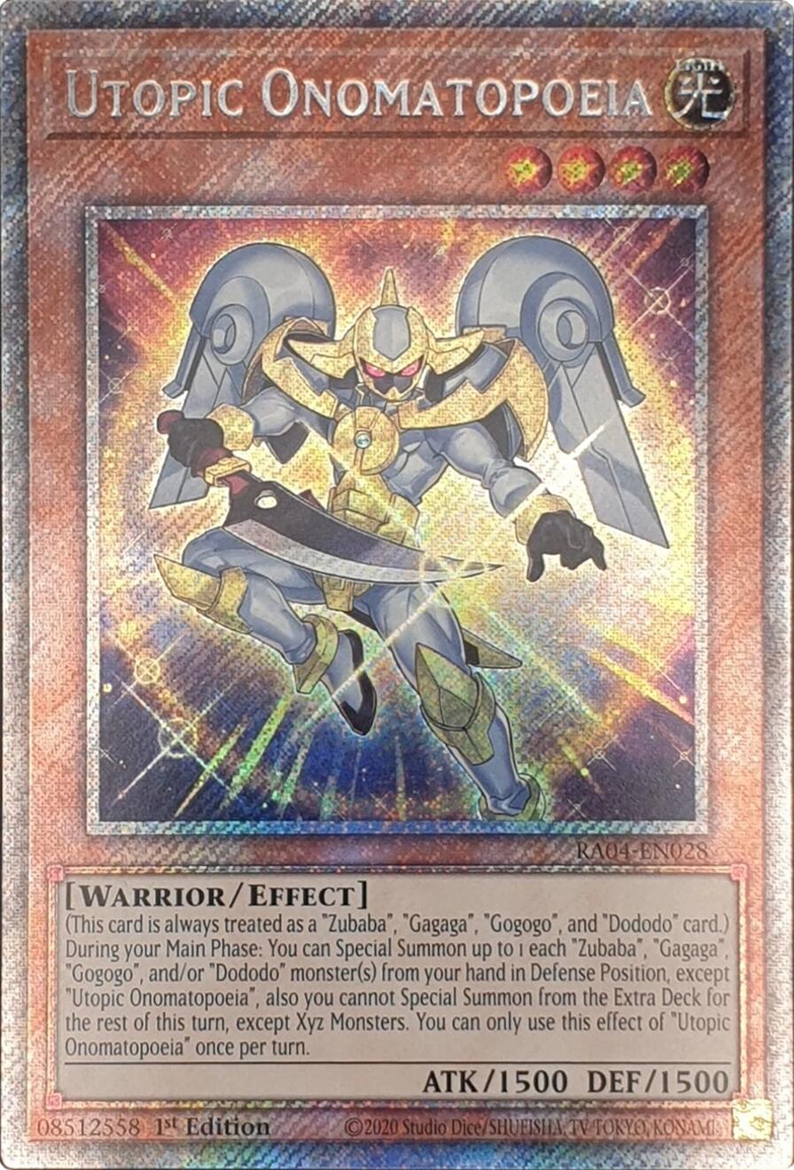 Utopic Onomatopoeia [RA04-EN028] Platinum Secret Rare | Exor Games Truro