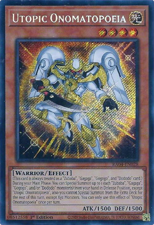 Utopic Onomatopoeia [RA04-EN028] Secret Rare | Exor Games Truro