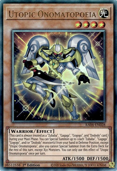 Utopic Onomatopoeia [RA04-EN028] Ultimate Rare | Exor Games Truro