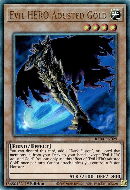 Evil HERO Adusted Gold [RA04-EN029] Prismatic Ultimate Rare | Exor Games Truro
