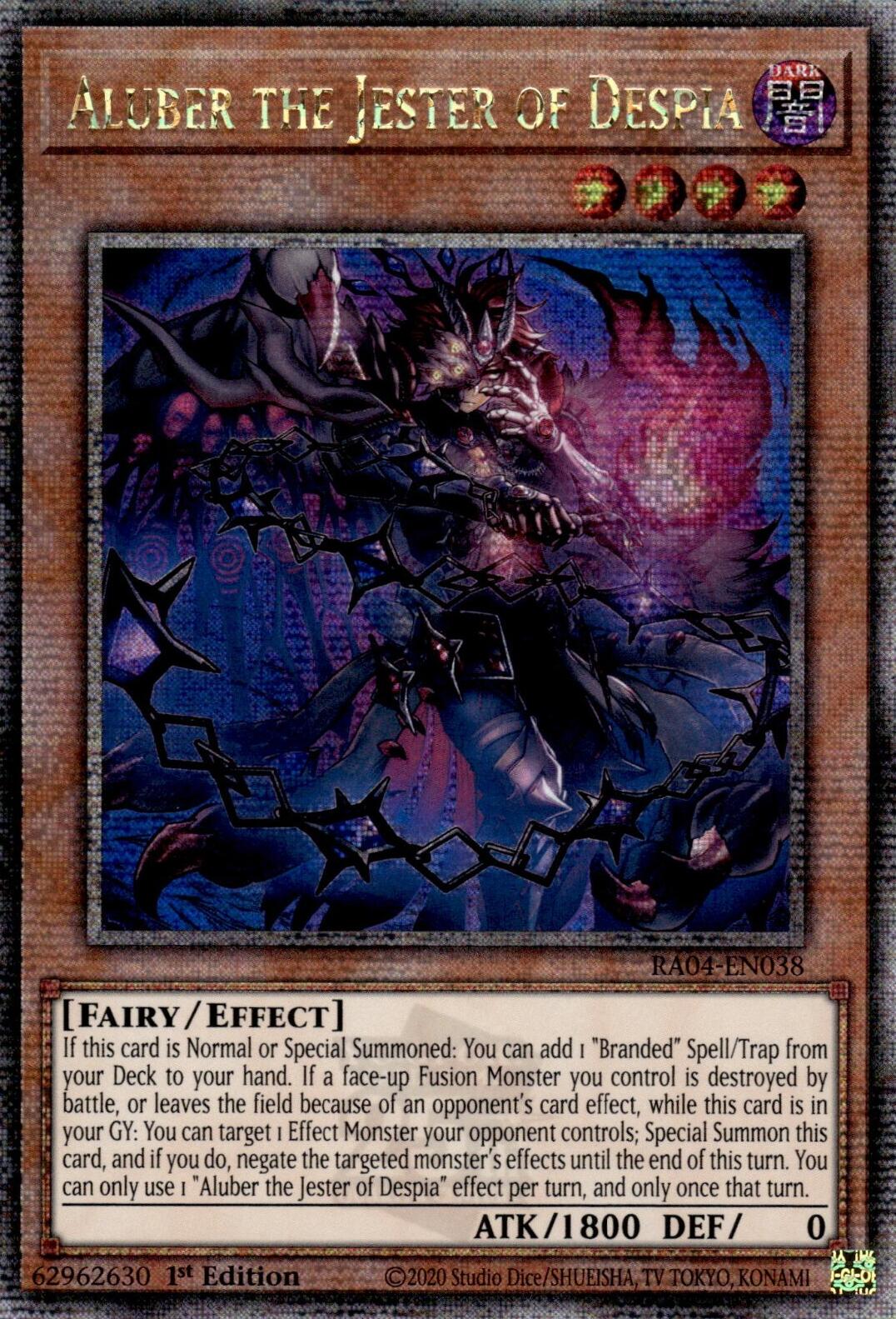 Aluber the Jester of Despia (New Art) [RA04-EN038] Quarter Century Secret Rare | Exor Games Truro