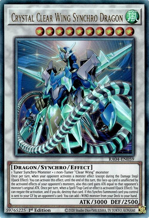 Crystal Clear Wing Synchro Dragon [RA04-EN059] Prismatic Ultimate Rare | Exor Games Truro