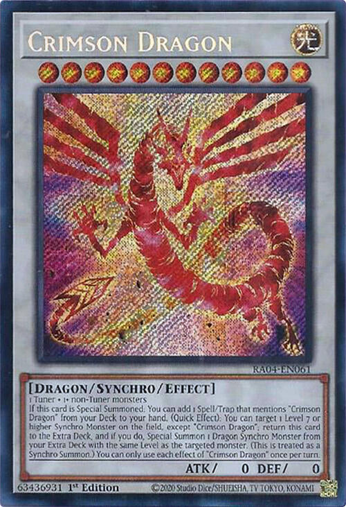Crimson Dragon (card) [RA04-EN061] Secret Rare | Exor Games Truro