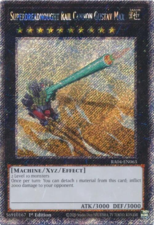 Superdreadnought Rail Cannon Gustav Max [RA04-EN063] Platinum Secret Rare | Exor Games Truro