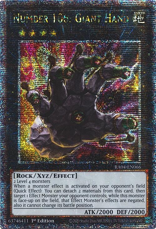 Number 106: Giant Hand [RA04-EN066] Quarter Century Secret Rare | Exor Games Truro