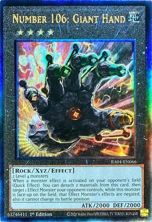 Number 106: Giant Hand [RA04-EN066] Prismatic Ultimate Rare | Exor Games Truro