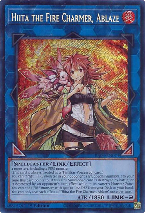 Hiita the Fire Charmer, Ablaze [RA04-EN074] Secret Rare | Exor Games Truro