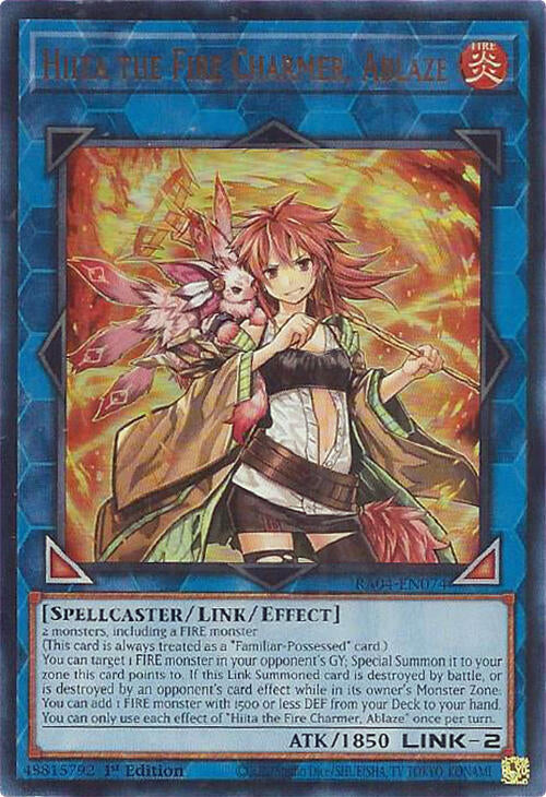 Hiita the Fire Charmer, Ablaze [RA04-EN074] Ultra Rare | Exor Games Truro