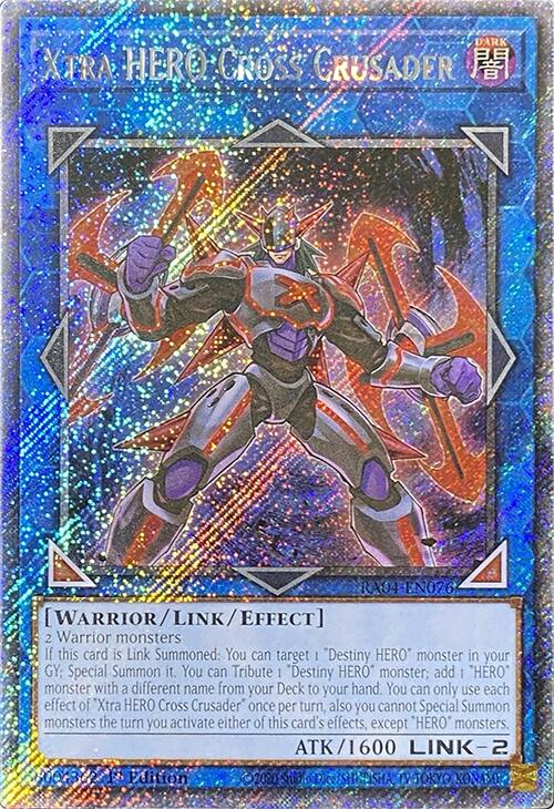 Xtra HERO Cross Crusader [RA04-EN076] Platinum Secret Rare | Exor Games Truro