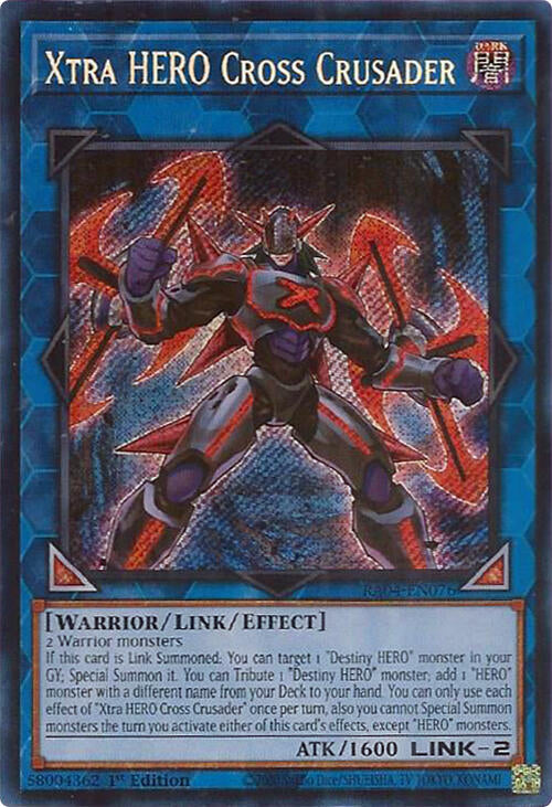 Xtra HERO Cross Crusader [RA04-EN076] Secret Rare | Exor Games Truro