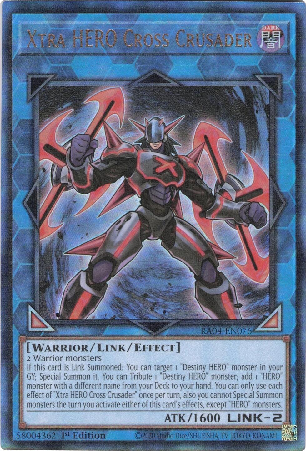 Xtra HERO Cross Crusader [RA04-EN076] Prismatic Ultimate Rare | Exor Games Truro