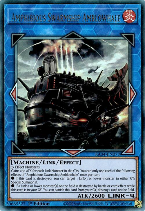 Amphibious Swarmship Amblowhale [RA04-EN077] Prismatic Ultimate Rare | Exor Games Truro