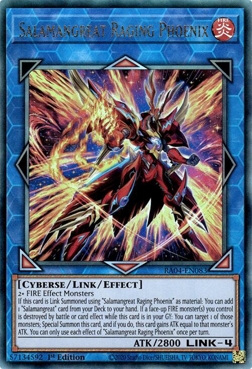 Salamangreat Raging Phoenix [RA04-EN083] Prismatic Ultimate Rare | Exor Games Truro