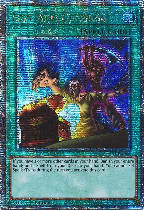 Left Arm Offering [RA04-EN086] Quarter Century Secret Rare | Exor Games Truro