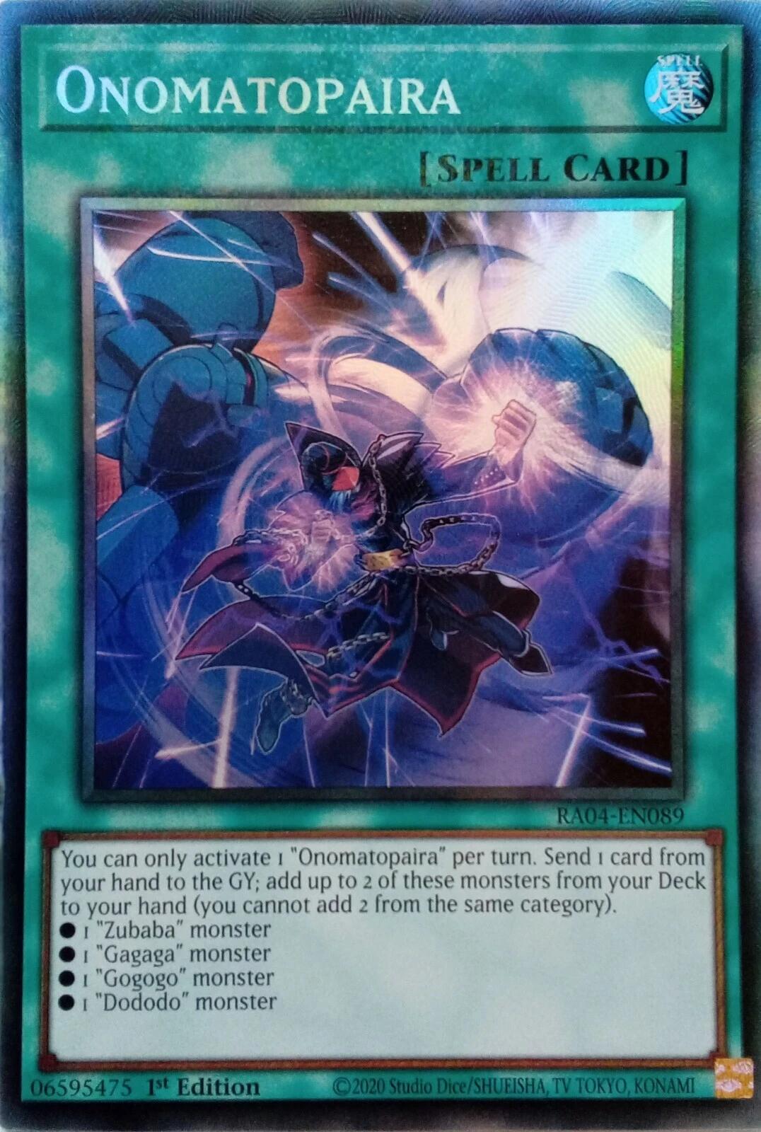 Onomatopaira [RA04-EN089] Prismatic Collector's Rare | Exor Games Truro