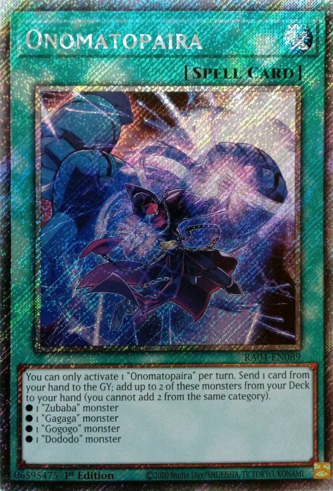 Onomatopaira [RA04-EN089] Platinum Secret Rare | Exor Games Truro