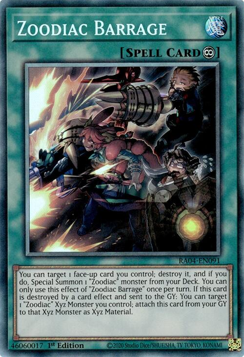 Zoodiac Barrage [RA04-EN091] Prismatic Collector's Rare | Exor Games Truro