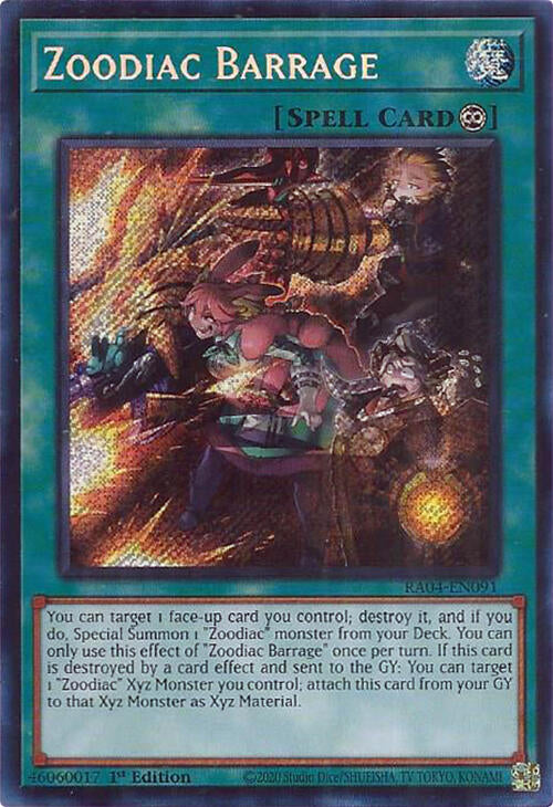 Zoodiac Barrage [RA04-EN091] Secret Rare | Exor Games Truro