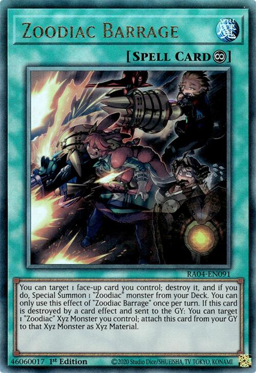 Zoodiac Barrage [RA04-EN091] Prismatic Ultimate Rare | Exor Games Truro