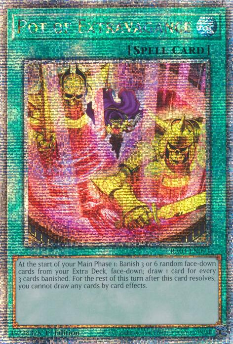 Pot of Extravagance (New Art) [RA04-EN093] Quarter Century Secret Rare | Exor Games Truro